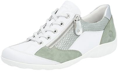 Remonte Damen R3410 Sneaker, Weiss/Peppermint/Silber/Silver / 80, 39 EU