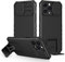 PANXIYUE Cover per iPhone 12 Pro Max 6.7 pollici,Antiurto Protezione con supporto, antigraffio rigida armatura e antiurto Silicone Bumper, Protezione Fotocamera Anti Graffio, Nero