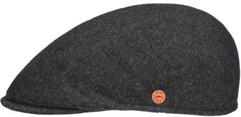 Mayser Sidney Wool Blend Flatcap Schirmmütze Schiebermütze Herren - Made in The EU mit Schirm, Futter, Futter Winter Herbst-Winter - 60 cm anthrazit