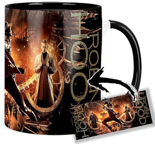 Robin Hood Taron Egerton Ben Mendelsohn Jamie Dornan Tasse Innen & Henkel Schwarz Keramikbecher Mug