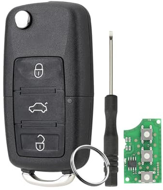 GZXNKEY Autoschlüssel für Volkswagen Skoda Octavia VW Golf MK5 Caddy Jetta Seat Leon MK2 mit ID48 Chip FCCID 1J0959753DA mit Wortschraubendreher und Schlüsselring 433MHZ VW Schlüssel