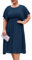 Hanna Nikole Female Plus Size Casual Dresses Elastic A-Line Dress Elegant Chiffon Dress Navy Blue 24
