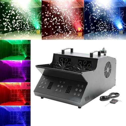 CO2-Nebelrauchmaschine, 3000-W-Nebelblasenmaschine mit 18-teiligen 3-in-1-LED-Lichtern, DMX-Bühnenbeleuchtung, Nebeleffekt, großes Blasenrad, Fernmanipulation, for Geburtstags- und Hochzeitsfeier