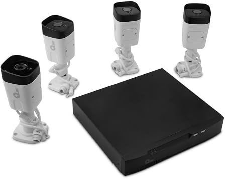Yeyian Qian Kit 4 IP Überwachungskameras + NVR 8 PoE Ports mit 1TB Festplatte | Bewegungserkennung, Einbruchserkennung, Nachtsicht | HDMI 3840×2160, VGA 1920×1080