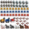 YLtremker Mittelalterliche Krieg Pferde Bausteine mit Waffen Set, 69 Stück Custom Rom Krieg Pferde Helme Waffen Modell Spielzeug für Minifiguren