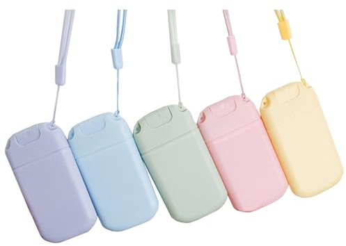 DeaHea 5 Pack Slim Spray Bottles Perfume Atomizer with String Refillable Empty Alcohol Hand Sanitizer Bottle Travel Portable Card Phone Design 30ML Makeup Toner Air Freshener Water Moisturizer
