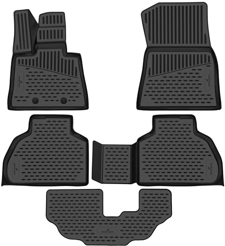 Walser XTR Gummi Fussmatten Auto für BMW X7 (G07) 03/2019-Heute, 100% passgenaue Auto Fußmatten, robuste Universal Fußmatte Auto, Gummimatten Auto, Auto Fussmatten Gummi
