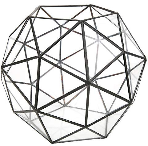 Restokki Elegant Geometric Flower Pot, Glass Planter Plant Container Holder, Geometric Glass Terrarium Landscape Accessories