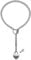Ticome Slip Chain Heart Ring Lock Long Necklace,Punk Rock Cuban Long Necklace Jewelry,Adjustable Length,Stainless Steel Necklace(Silver)