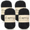 Coopay Chenille Chunky Wolle zum Häkeln Dickes Garn, 4 x 50g Dicke Wolle zum Stricken, Super Flauschig Weiches Wolle für Babydecke, Grobes Chenille-Garn für Hüte, Schals, Socken, Taschen - Schwarz
