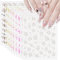 10 Blatt Blumen Nagelsticker, Sommer Blumen Nagelsticker 3D-Nagel Aufkleber Hibiskusblume Selbstklebende Nagelaufkleber für Frauen Mädchen Nageldekoration Rosa und Weiß