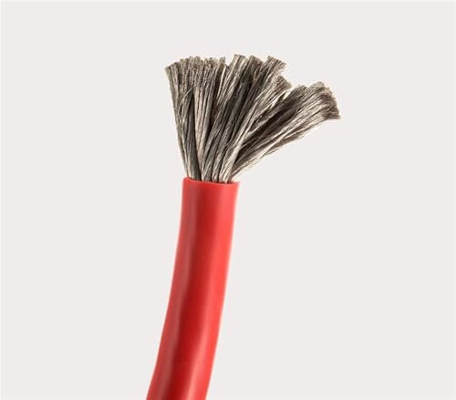 XIAOCLI 100Meters/Roll 6AWG 16mm2 Outer Diameter 8.5mm Soft Silicone Wire Heat-resistant Cable 3200/0.08TS Electrical Wiring Connector(Red)