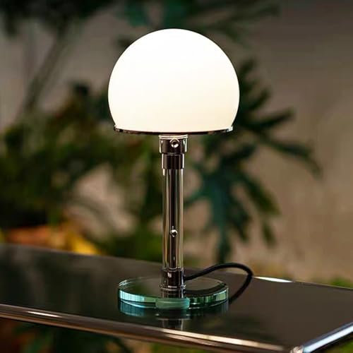 7IKE-II Nordische Moderne LED-Tischlampe, Schreibtisch-Leselampe, Schlafzimmer-Nachttischlampe, Glas-Bauhaus-Tischlampe Pilzlampen Tischlampe mit 3 Helligkeitsmodi Wohnzimmer Restaurants