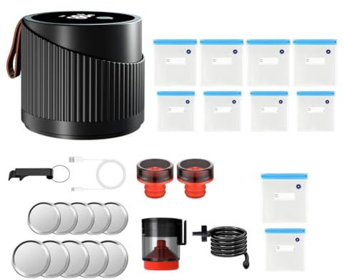 Swiixxer Elektrischer Vakuumierer. 3-in-1-Funktion, Geeignet für, Weinflaschen, Einmachglasdeckel mit Weiter und Normaler Öffnung