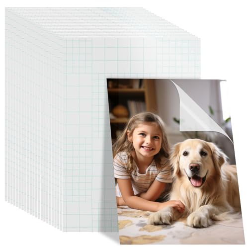 XTUDOU® 50 Stück Kaltlaminierfolie, A4 Selbstklebende Laminierfolie 21,5 x 30,5 cm Selbstklebende Wasserdichte Laminatfolien für Visitenkarten Fotos Ausweise Speisekarten