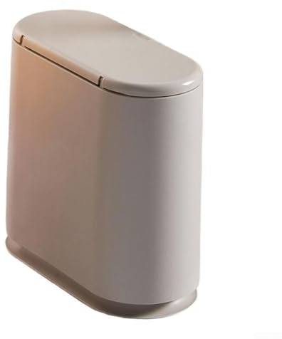 Poubelle pour les petits espaces élégante et pratique pour le salon et la salle de bain (kaki 15 l)