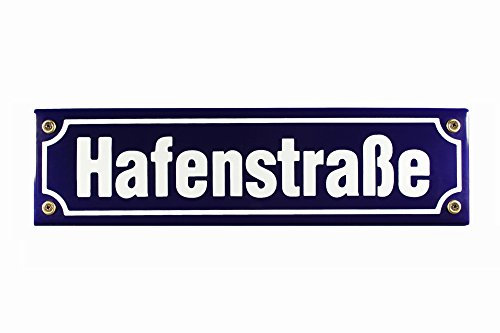 Strassenschild Hafenstraße 30x8 cm Emaille Schild Hamburg St. Pauli Souvenir Andenken