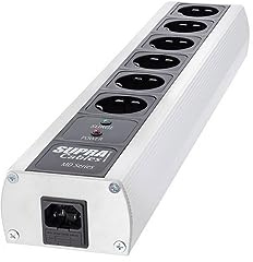Supra MD06-EU/SP Überspannungsschutz, 6 AC-Ausgänge, 240 V, silberfarben – Überspannungsschutz (6 AC-Ausgänge, Typ F, 240 V, 10 A, Silber, 420 mm)
