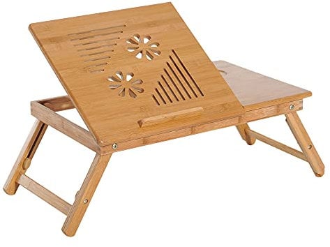 HOMCOM Portable Laptop Desk Notebook Tray PC Bed Table with Drawer Adjustable & Foldable (55L x 35W x 22-32.5H (cm))