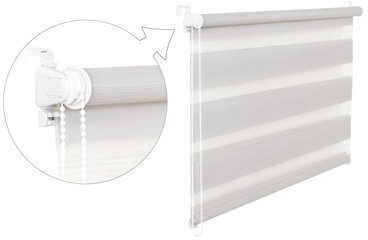 DOPPELROLLO DUOROLLO 65 CM BREIT 150 CM LANG GRAU INKL. SEILZUG FENSTERROLLO KLEMMROLLO JALOUSIE
