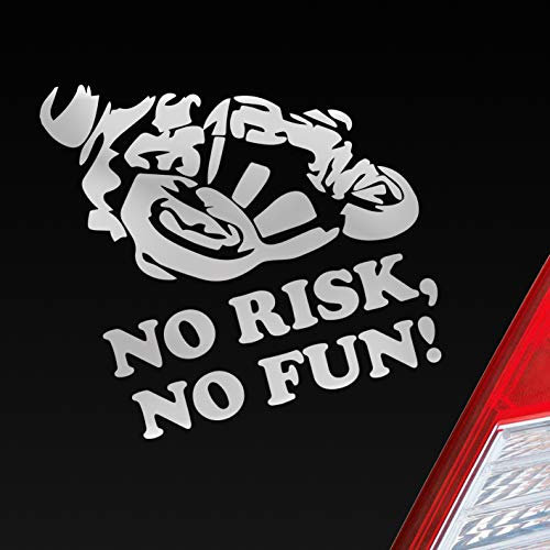 Hellweg Druckerei Motorrad No Risk, No Fun! Moped Bike Mopped JDM Auto Aufkleber Sticker Heckscheibenaufkleber