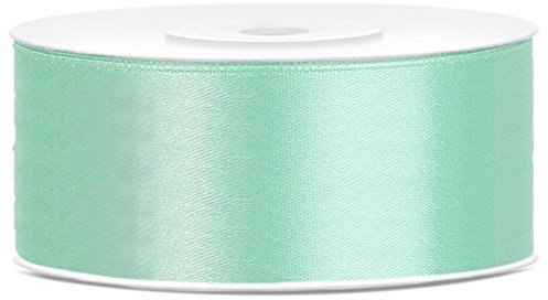 Partydeko 25m x 25mm Rolle Satinband Geschenkband Schleifenband Dekoband Satin Band (Mintgrün (103))