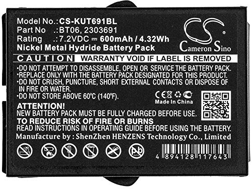 CS-KUT691BL Akku 600mAh Kompatibel mit [Ikusi] 2303691, TM60, TM61, TM61Transmitters, TM62, TM62 Transmitters Ersetzt 2303691, BT06