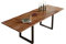 SAM Baumkantentisch 220 (320) x 100 cm Adina, Akazienholz nussbaumfarben & massiv, Esszimmertisch mit 2 Ansteckplatten, Mattschwarzes U-Metallgestell, Platte 26mm