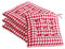 SBTXHJWCGLD Stuhlauflage Rot und Weiß Kariertes Stuhlkissen, 4er-Set Stuhlauflagen mit Büffel-Karo für Esszimmer-/Küchenstühle Sitzkissen für Außenterrasse mit Krawatten, 16 x 16 Zoll Stuhlkis