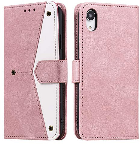 HOUSIM Phone Case for iPhone XR Wallet Case Purse with Card Holder Slot Stand Leather Book Flip Case Mobile Phone Cover Shockproof - Pink