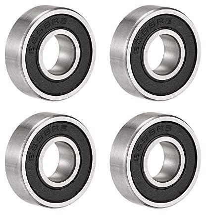 sourcing map 4 Stück S698-2RS Edelstahl Kugellager 8x19x6mm Doppelt Abgedichtete Lager