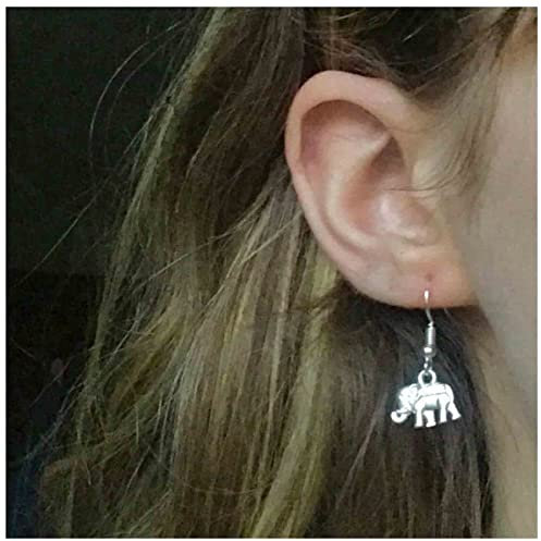 Yheakne Boho Elefant Tropfen Haken Ohrringe Silber Elefant Baumeln Ohrringe Niedliche Tier Ohrring Natürlich inspiriert Ohrring Schmuck für Frauen und Mädchen Outdoor Geschenke