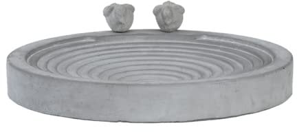 Esschert Design Vogeltränke Beton XL, Vogelbad, L 38,9 x B 38,9 x H 9,2 cm