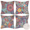 Velvhom 4er-Set Mandala Kissenbezug 40x40cm Wasserdicht Boho Leinen Kissenhülle Dekokissen Ethno Draussen Zierkissenbezüge für Schlafzimmer Sofa Auto Zuhause Dekor 16x16 Inch