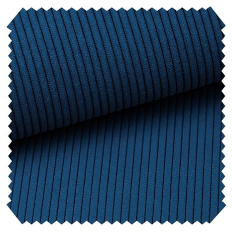novely® ONTRE - Samtiger Polsterstoff in Feincord-Optik - Robuster Möbelstoff - Pflegeleichte Meterware 1 lfm Farbe: | 26 Navy Dunkelblau