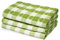 La Maison Pack of 3 Hearts Check Woven Tea Towel Large Super Absorbent 100% Cotton Kitchen Towels (Lime)