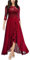 MIUSOL Women's Elegant Scoop Neck Floral Lace Formal Wedding Maxi Dress ( XX-Large, Red )