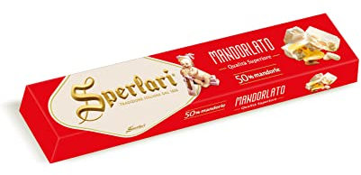 Sperlari - Torrone Stecca Rossa Natalizia Di Mandorlato Qualità Superiore, Senza Glutine - 150 gr