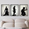 IUNTWEIE Japanische Samurai Leinwand Bilder, Japanische Bushido Poster Wandkunst, Krieger Leinwand Malerei für Wohnzimmer Schlafzimmer Dekor, ohne Rahmen(3x30x40cm)