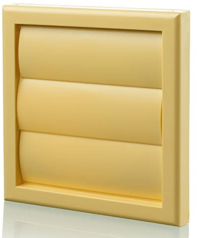 Cotswold Stone 150mm 6 Inch Plastic External Ducting Gravity Grille Air Vent Cover Extractor Fan Back Draught Shutter AC HVAC Bathroom Outside Wall Ventilation Hose Duct Grill - Part F Building Regs