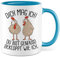 Lustige Tasse mit Spruch Kaffeetasse Humor Geschenk für Freunde Geschenkidee Kaffee-Becher witzig Dich mag ich Du bist genau so bekloppt wie ich Witz Büro Teetasse Arbeit (Weiß/Blau)