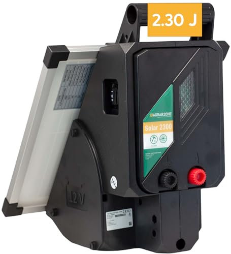 Agrarzone S 2300 Weidezaungerät SOLAR 15W 12V, 2,30J - Starke 10.000V Leistung, optimiertes Akkumanagement - Effiziente Solarpower - Ideal für Weidezaun und Elektrozaun
