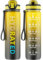 QLUR Trinkflasche, 1L BPA-Frei Tritan Wasserflasche mit Strohhalm, Trinkflasche Sport Auslaufsicher mit Zeitmarkierung und Bürste, Sportflasche für Fitness, Schule, Yoga, Gold Grau (1 Flasche)