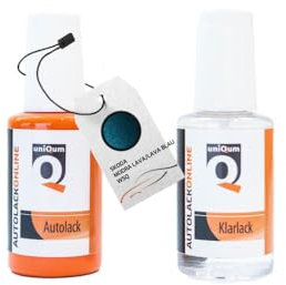 uniQum Autolack Stift + Klarlack im Vorteilsset für SKODA MODRA LAVA/LAVA BLAU W5Q Autolack Reparatur 2 x 30 ml