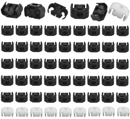 SopimusZ 60PCS Auto Bremsleitung Clip,50 Stück Schwarz+10 Stück weiß Bremsleitung Halter Bremsschlauch Clip Kunststoff Bremsschlaeuche Clip
