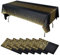 DAWRIS Nappe de Fête 6 pièces Noir Or Jetable pour Table Rectangle Nappe Anniversaire Confettis Points Or pour Douche Nuptiale Anniversaire Fiançailles Mariage Noël 137 x 274 cm (Noire)