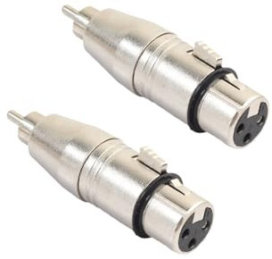REXUS XLR Female to RCA Male Adapter (2 Pack) XLR to RCA Converter Gender Changer Plug Cable Connector(X2R_XFRM*2)