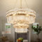 AOOCHOK Modern Kristall Pendelleuchte Gold Kronleuchter, Oval Kristall Hängeleuchte, Häengelampe für Wohnzimmer, Esszimmer, Schlafzimmer, Restaurant, E14 x 15, Φ75cm(Doppelte Lage)