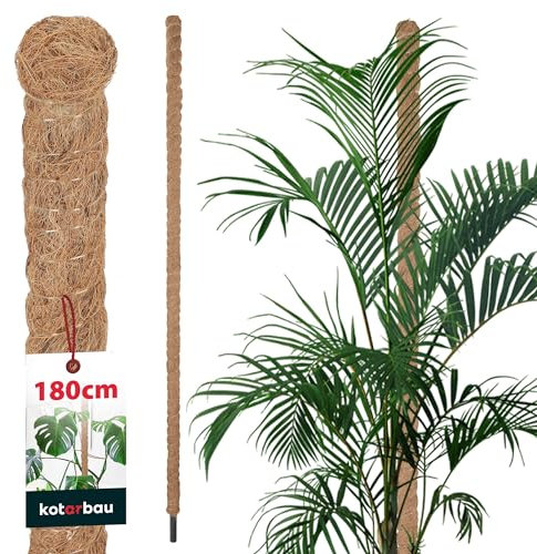 KOTARBAU® Tuteur Plante Interieur | Tuteur Coco | Tuteur Plante Grimpante, Tuteurs pour Plantes | Tuteur Monstera Deliciosa ⌀ 3,2 x 180 cm en Fibres de Coco