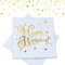 30 Stück Servietten Geburtstag Gold, Papierservietten 33x33cm für Junge Mädchen Party Deko